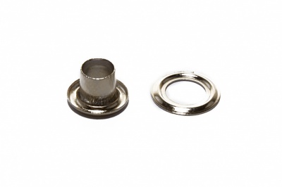 Люверсы металлические "ОмТекс", блочка/кольцо, (3 мм) - цв.никель - купить в Курске. Цена: 0.18 руб.