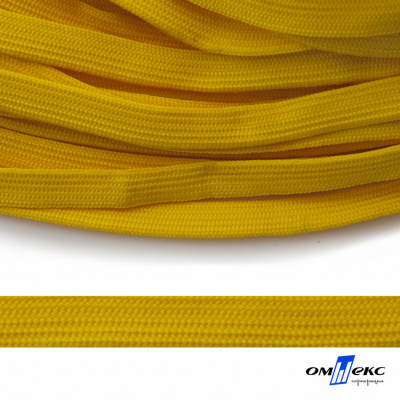 Шнур плетеный (плоский) d-12 мм, (уп.90+/-1м), 100% полиэстер, цв.269 - жёлтый - купить в Курске. Цена: 8.62 руб.