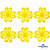 Кружево гипюр "Ромашка" 0575-1169, шир. 25 мм/уп.13,7 м, цвет 8208-жёлтый - купить в Курске. Цена: 289.76 руб.