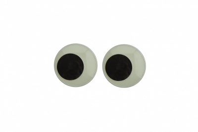 Глазки для игрушек, круглые, с ресничками, 10 мм/упак.50+/-2 шт, цв. -черно-белые - купить в Курске. Цена: 21.24 руб.