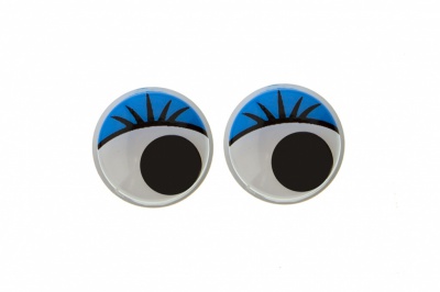 Глазки для игрушек, круглые, с бегающими зрачками, 12 мм/упак.50+/-2 шт, цв. -синий - купить в Курске. Цена: 95.04 руб.