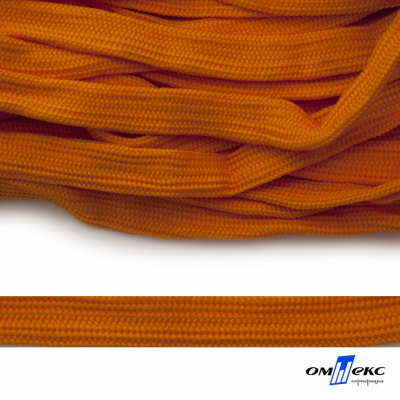 Шнур плетеный (плоский) d-12 мм, (уп.90+/-1м), 100% полиэстер, цв.267 - оранжевый - купить в Курске. Цена: 8.62 руб.