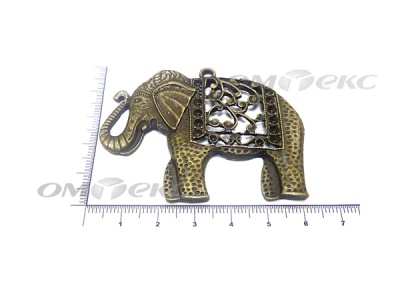Декоративный элемент для творчества из металла "Слон"  - купить в Курске. Цена: 26.66 руб.
