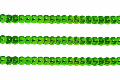 Пайетки "ОмТекс" на нитях, CREAM, 6 мм С / упак.73+/-1м, цв. 94 - зеленый - купить в Курске. Цена: 297.48 руб.