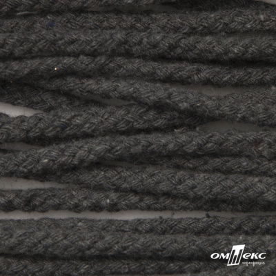Шнур плетеный d-6 мм круглый, 70% хлопок 30% полиэстер, уп.90+/-1 м, цв.1088-т.серый - купить в Курске. Цена: 588 руб.
