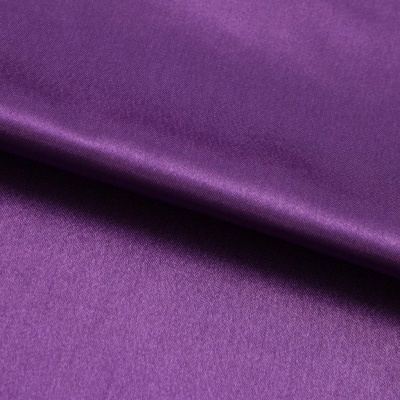 Поли креп-сатин 19-3536, 125 (+/-5) гр/м2, шир.150см, цвет фиолетовый - купить в Курске. Цена 155.57 руб.