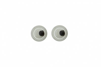 Глазки для игрушек, круглые, с бегающими зрачками, 3 мм/упак.100+/-5 шт, цв. -черно-белые - купить в Курске. Цена: 25.40 руб.