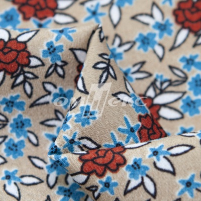 Плательная ткань "Фламенко" 7.1, 80 гр/м2, шир.150 см, принт растительный - купить в Курске. Цена 239.03 руб.