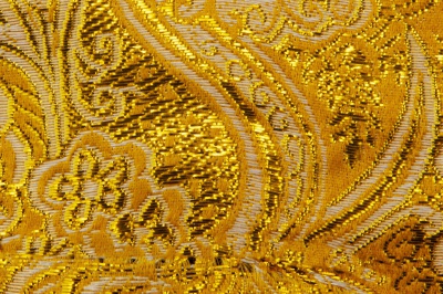 Ткань костюмная жаккард №12, 140 гр/м2, шир.150см, цвет жёлтый - купить в Курске. Цена 383.29 руб.