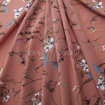 Плательная ткань "Фламенко" 2.1, 80 гр/м2, шир.150 см, принт растительный - купить в Курске. Цена 311.05 руб.