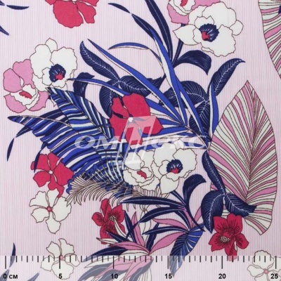Плательная ткань "Фламенко" 18.1, 80 гр/м2, шир.150 см, принт растительный - купить в Курске. Цена 239.03 руб.