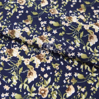 Плательная ткань "Фламенко" 1.1, 80 гр/м2, шир.150 см, принт растительный - купить в Курске. Цена 241.49 руб.