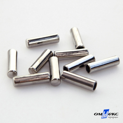 06033-Наконечник для шнура металл, отв. 4 мм, цв. никель - купить в Курске. Цена: 6.08 руб.