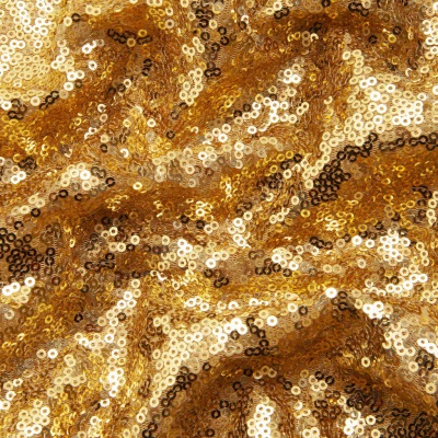 Сетка с пайетками №3, 188 гр/м2, шир.140см, цвет золотой - купить в Курске. Цена 454.12 руб.
