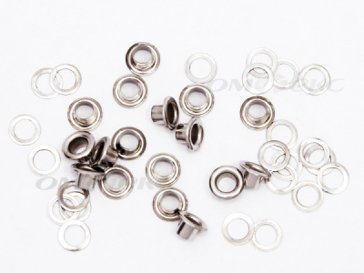 Люверсы металлические, блочка/кольцо, №3 (5 мм) упак.1000 шт- цв.никель - купить в Курске. Цена: 215.60 руб.