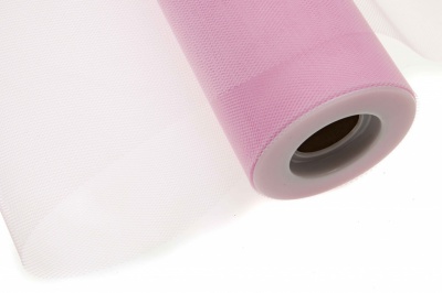 Фатин в шпульках 16-14, 10 гр/м2, шир. 15 см (в нам. 25+/-1 м), цвет розовый - купить в Курске. Цена: 100.69 руб.