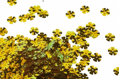 Пайетки "ОмТекс" россыпью,DOUBLE SIDED GOLD,цветок 14 мм/упак.50 гр, цв. 0460-золото - купить в Курске. Цена: 80.12 руб.