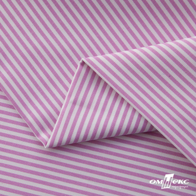 Ткань сорочечная Полоска Кенди, 115 г/м2, 58% пэ,42% хл, шир.150 см, цв.1-розовый, (арт.110) - купить в Курске. Цена 309.82 руб.