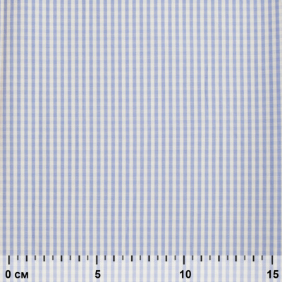 Ткань сорочечная Клетка Виши, 115 г/м2, 58% пэ,42% хл, шир.150 см, цв.2-голубой, (арт.111) - купить в Курске. Цена 306.69 руб.