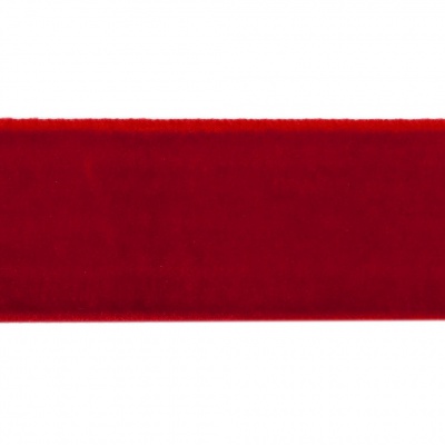 Лента бархатная нейлон, шир.25 мм, (упак. 45,7м), цв.45-красный - купить в Курске. Цена: 991.10 руб.