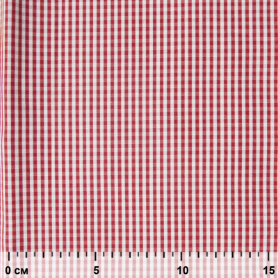 Ткань сорочечная Клетка Виши, 115 г/м2, 58% пэ,42% хл, шир.150 см, цв.5-красный, (арт.111) - купить в Курске. Цена 306.69 руб.