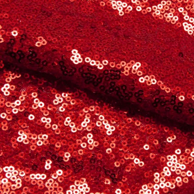 Сетка с пайетками №8, 188 гр/м2, шир.140см, цвет красный - купить в Курске. Цена 433.60 руб.