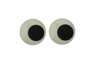 Глазки для игрушек, круглые, с бегающими зрачками, 24 мм/упак.50+/-2 шт, цв. -черно-белые - купить в Курске. Цена: 60.32 руб.