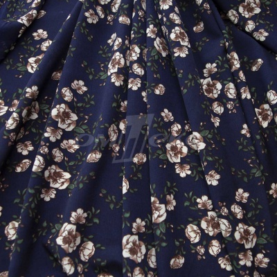 Плательная ткань "Фламенко" 3.2, 80 гр/м2, шир.150 см, принт растительный - купить в Курске. Цена 239.03 руб.