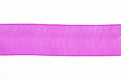 Лента органза 1015, шир. 10 мм/уп. 22,8+/-0,5 м, цвет ярк.розовый - купить в Курске. Цена: 38.39 руб.