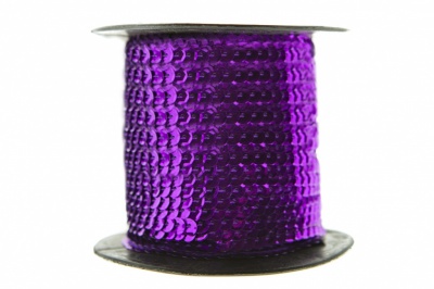 Пайетки "ОмТекс" на нитях, SILVER-BASE, 6 мм С / упак.73+/-1м, цв. 12 - фиолет - купить в Курске. Цена: 300.55 руб.