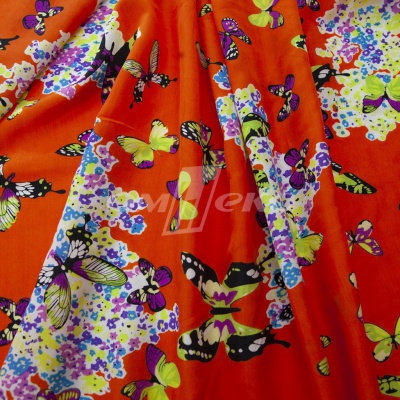 Плательная ткань "Софи" 7.1, 75 гр/м2, шир.150 см, принт бабочки - купить в Курске. Цена 241.49 руб.