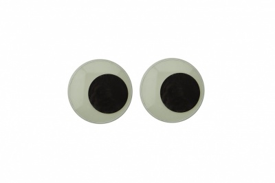 Глазки для игрушек, круглые, с бегающими зрачками, 15 мм/упак.50+/-2 шт, цв. -черно-белые - купить в Курске. Цена: 46.92 руб.