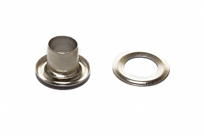 Люверсы металлические "ОмТекс", блочка/кольцо, (4 мм) - цв.никель - купить в Курске. Цена: 0.24 руб.