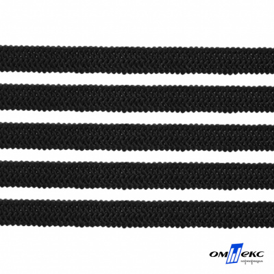 Лента эластичная вязанная (резинка) 4 мм (200+/-1 м) 400 гр/м2 черная бобина "ОМТЕКС" - купить в Курске. Цена: 1.78 руб.