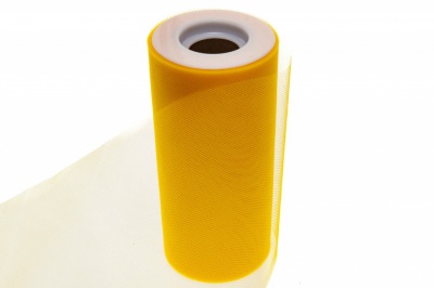 Фатин в шпульках 16-72, 10 гр/м2, шир. 15 см (в нам. 25+/-1 м), цвет жёлтый - купить в Курске. Цена: 100.69 руб.