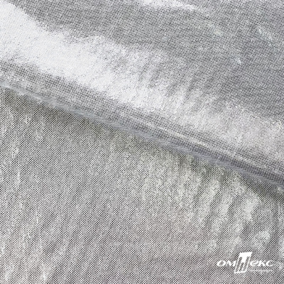 Трикотажное полотно голограмма, шир.140 см, #602 -белый/серебро - купить в Курске. Цена 385.88 руб.