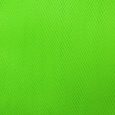 Фатин матовый 16-142, 12 гр/м2, шир.300см, цвет неон.зелёный - купить в Курске. Цена 100.92 руб.