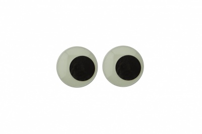 Глазки для игрушек, круглые, с бегающими зрачками, 8 мм/упак.50+/-2 шт, цв. -черно-белые - купить в Курске. Цена: 15.88 руб.