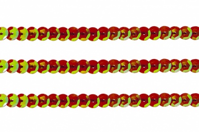 Пайетки "ОмТекс" на нитях, CREAM, 6 мм С / упак.73+/-1м, цв. 96 - красный - купить в Курске. Цена: 484.77 руб.