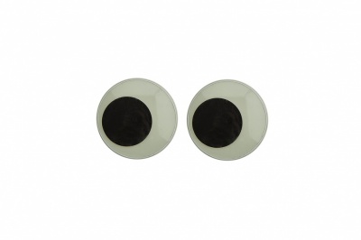 Глазки для игрушек, круглые, с бегающими зрачками, 12 мм/упак.50+/-2 шт, цв. -черно-белые - купить в Курске. Цена: 38.32 руб.