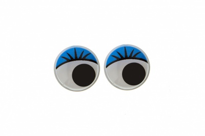 Глазки для игрушек, круглые, с бегающими зрачками, 8 мм/упак.50+/-2 шт, цв. -синий - купить в Курске. Цена: 59.05 руб.
