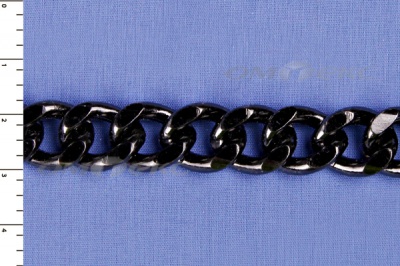 Цепь металл декоративная №9 (13,5*16,5) черная (10+/-1 м)  - купить в Курске. Цена: 808.92 руб.