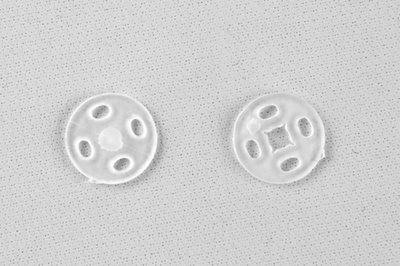 Кнопки пришивные пластиковые 10 мм, блистер 24шт, цв.-прозрачные - купить в Курске. Цена: 48.41 руб.
