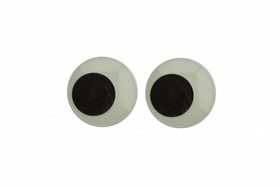 Глазки для игрушек, круглые, с бегающими зрачками, 18 мм/упак.50+/-2 шт, цв. -черно-белые - купить в Курске. Цена: 41.81 руб.