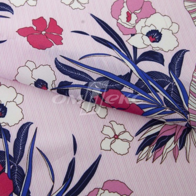 Плательная ткань "Фламенко" 18.1, 80 гр/м2, шир.150 см, принт растительный - купить в Курске. Цена 239.03 руб.