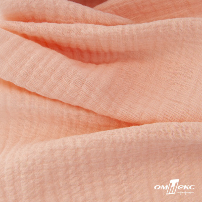 Ткань Муслин, 100% хлопок, 125 гр/м2, шир. 140 см #201 цв.(18)-розовый персик - купить в Курске. Цена 464.97 руб.