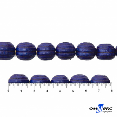 0309-Бусины деревянные "ОмТекс", 16 мм, упак.50+/-3шт, цв.006-синий - купить в Курске. Цена: 62.22 руб.